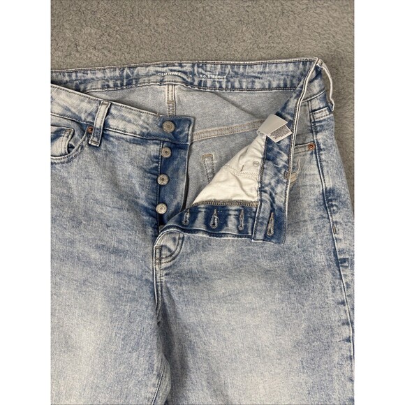 Old Navy High Rise O.G. Straight Secret Smooth Side Slits Jeans SZ 14 Distressed - Picture 9 of 11